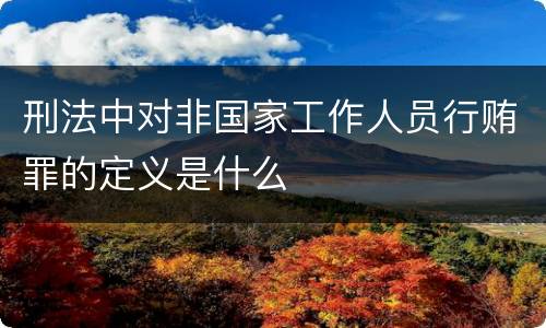 刑法中对非国家工作人员行贿罪的定义是什么