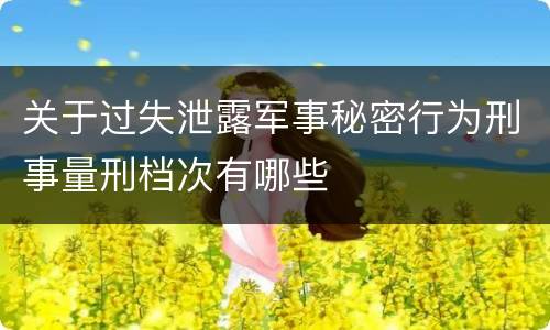 关于过失泄露军事秘密行为刑事量刑档次有哪些
