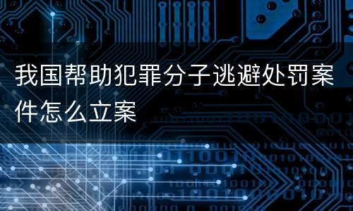 我国帮助犯罪分子逃避处罚案件怎么立案