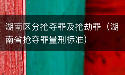湖南区分抢夺罪及抢劫罪（湖南省抢夺罪量刑标准）