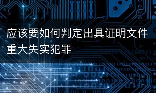 应该要如何判定出具证明文件重大失实犯罪