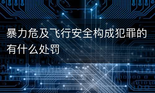 暴力危及飞行安全构成犯罪的有什么处罚