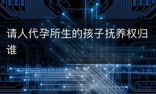 请人代孕所生的孩子抚养权归谁