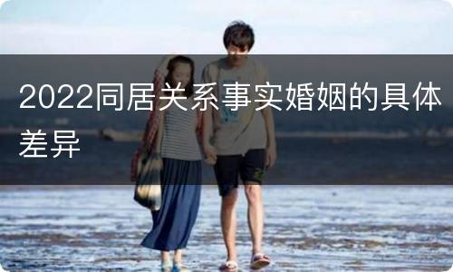 2022同居关系事实婚姻的具体差异