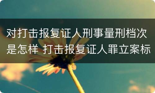 对打击报复证人刑事量刑档次是怎样 打击报复证人罪立案标准