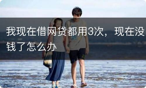 我现在借网贷都用3次，现在没钱了怎么办
