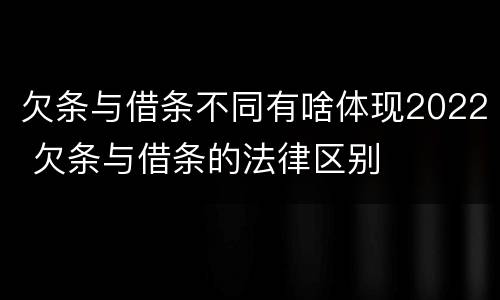 欠条与借条不同有啥体现2022 欠条与借条的法律区别