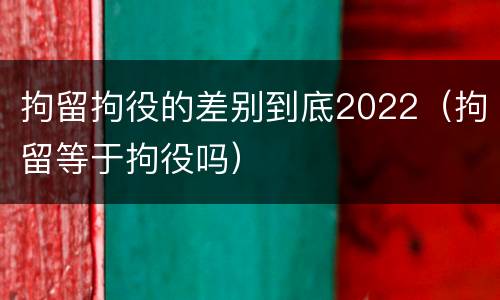 拘留拘役的差别到底2022（拘留等于拘役吗）