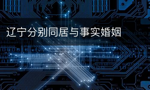 辽宁分别同居与事实婚姻
