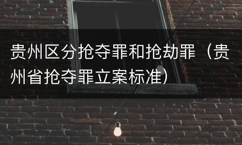 贵州区分抢夺罪和抢劫罪（贵州省抢夺罪立案标准）