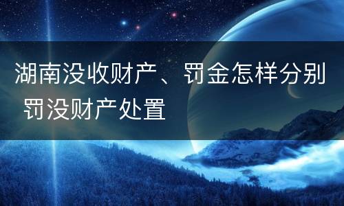 湖南没收财产、罚金怎样分别 罚没财产处置