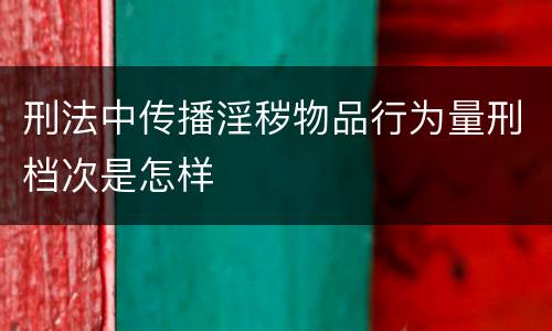 刑法中传播淫秽物品行为量刑档次是怎样