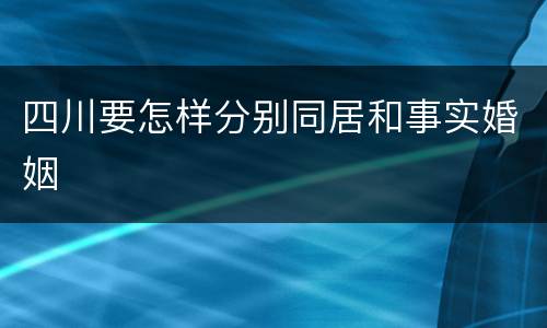 四川要怎样分别同居和事实婚姻