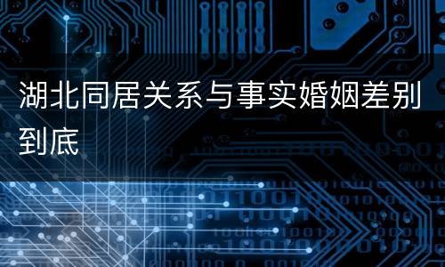 湖北同居关系与事实婚姻差别到底