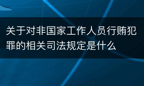 关于对非国家工作人员行贿犯罪的相关司法规定是什么