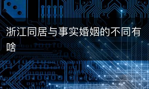浙江同居与事实婚姻的不同有啥