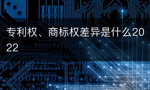 专利权、商标权差异是什么2022