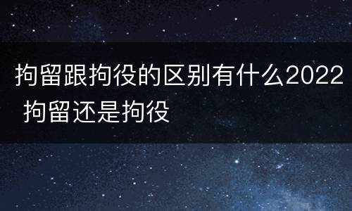 拘留跟拘役的区别有什么2022 拘留还是拘役
