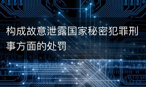 构成故意泄露国家秘密犯罪刑事方面的处罚