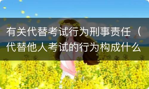有关代替考试行为刑事责任（代替他人考试的行为构成什么罪）