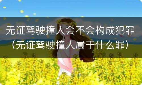 无证驾驶撞人会不会构成犯罪（无证驾驶撞人属于什么罪）