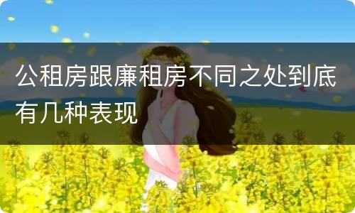 公租房跟廉租房不同之处到底有几种表现