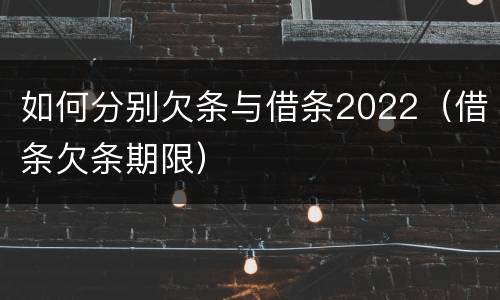 如何分别欠条与借条2022（借条欠条期限）