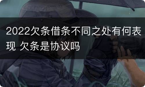 2022欠条借条不同之处有何表现 欠条是协议吗