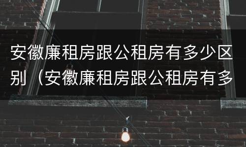 安徽廉租房跟公租房有多少区别（安徽廉租房跟公租房有多少区别呢）