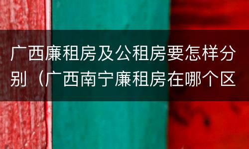 广西廉租房及公租房要怎样分别（广西南宁廉租房在哪个区域）