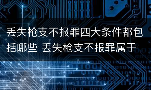 丢失枪支不报罪四大条件都包括哪些 丢失枪支不报罪属于