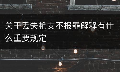 关于丢失枪支不报罪解释有什么重要规定