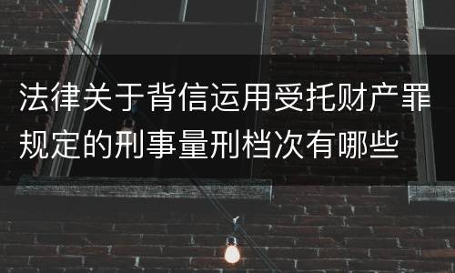 法律关于背信运用受托财产罪规定的刑事量刑档次有哪些