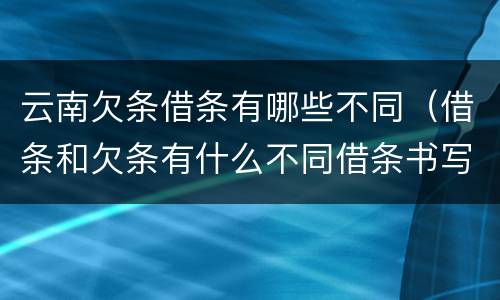 云南欠条借条有哪些不同（借条和欠条有什么不同借条书写）