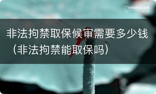 非法拘禁取保候审需要多少钱（非法拘禁能取保吗）
