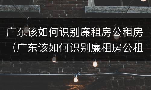 广东该如何识别廉租房公租房（广东该如何识别廉租房公租房呢）
