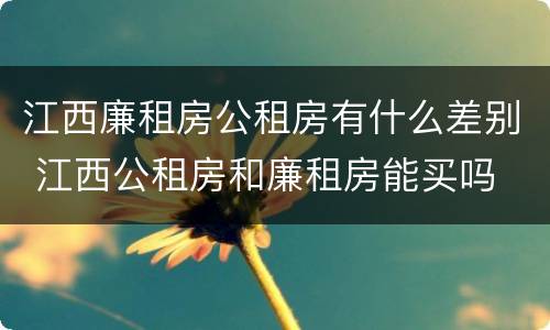 江西廉租房公租房有什么差别 江西公租房和廉租房能买吗