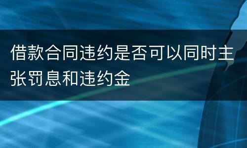 借款合同违约是否可以同时主张罚息和违约金