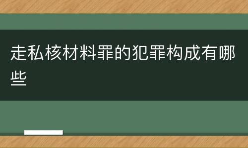 走私核材料罪的犯罪构成有哪些