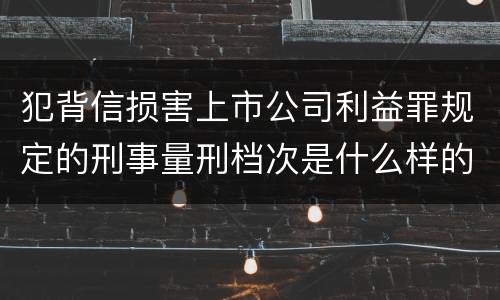 犯背信损害上市公司利益罪规定的刑事量刑档次是什么样的