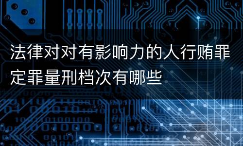 法律对对有影响力的人行贿罪定罪量刑档次有哪些