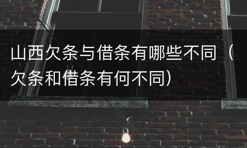 山西欠条与借条有哪些不同（欠条和借条有何不同）