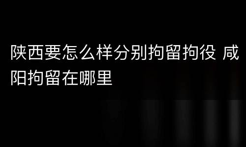 陕西要怎么样分别拘留拘役 咸阳拘留在哪里