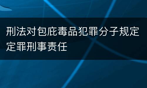 刑法对包庇毒品犯罪分子规定定罪刑事责任