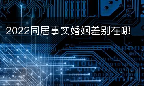 2022同居事实婚姻差别在哪