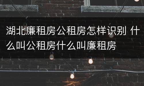 湖北廉租房公租房怎样识别 什么叫公租房什么叫廉租房