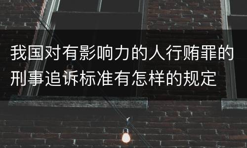 我国对有影响力的人行贿罪的刑事追诉标准有怎样的规定