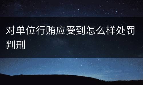 对单位行贿应受到怎么样处罚判刑