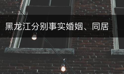 黑龙江分别事实婚姻、同居