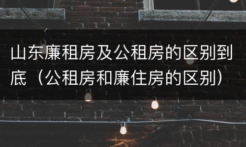 山东廉租房及公租房的区别到底（公租房和廉住房的区别）
